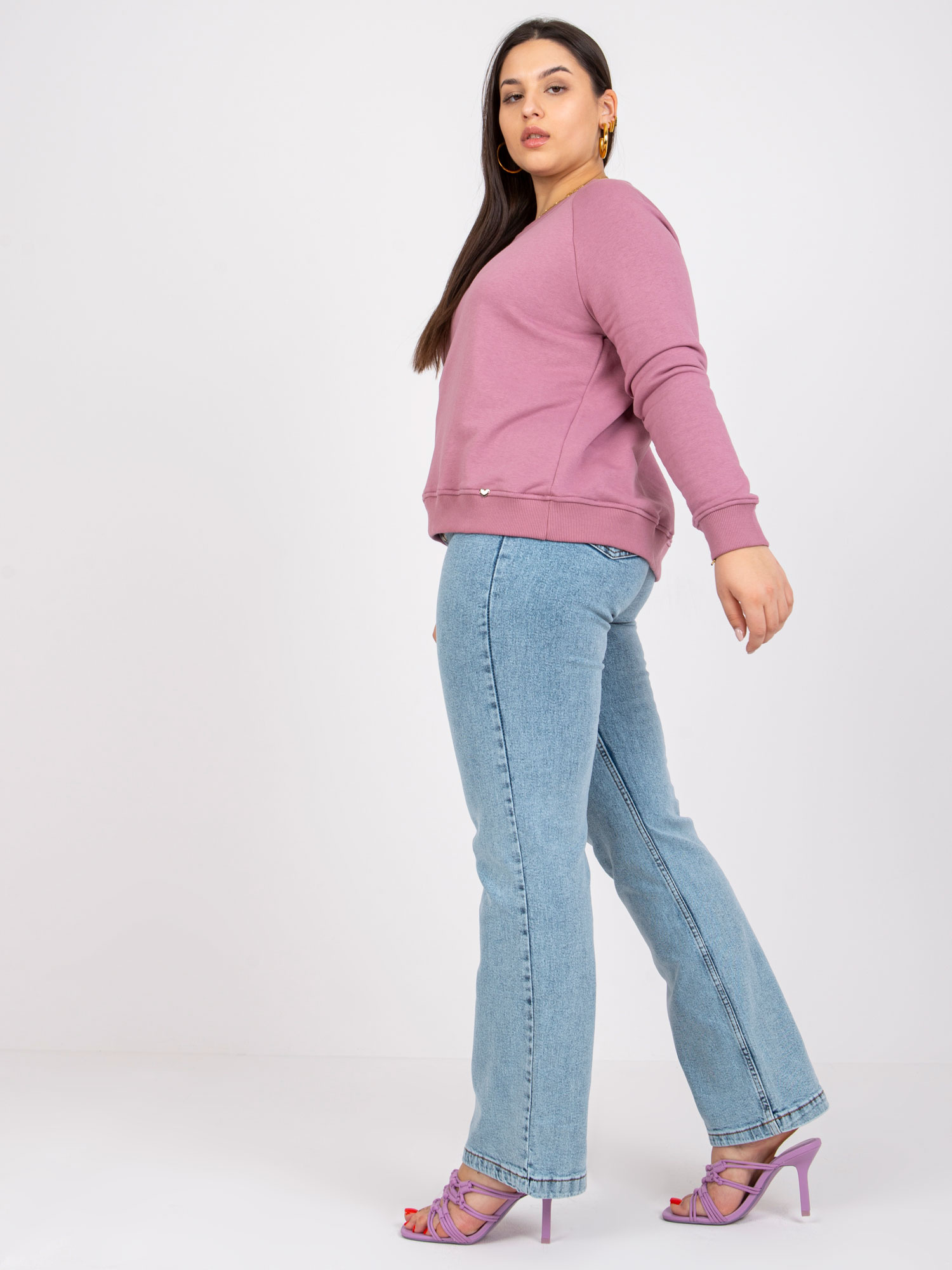 Ružová mikina plus size z bavlny Donna.