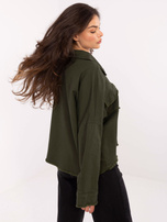 Khaki jeansowa kurtka o kroju oversize RUE PARIS