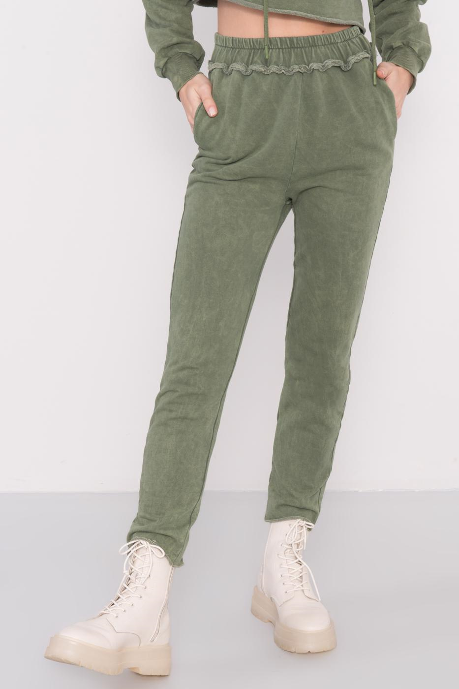 Khaki spodnie dresowe rurki BSL