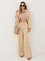 Beżowy letni komplet z wypukłym wzorem RUE PARIS 