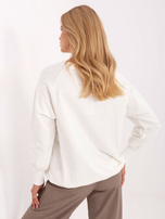 Ecru damska bluzka oversize z napisem