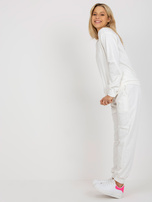 Hurtownia Ecru dwuczęściowy komplet dresowy z napisem