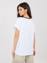 Biała casualowa bluzka oversize z bawełny 