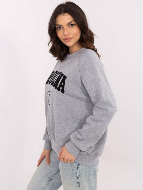 Hurt Szara melanżowa ocieplana bluza bez kaptura