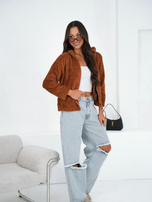 Jasnobrązowa damska bluza miś z suwakiem