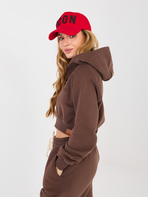 Brązowy dwuczęściowy komplet z krótką bluzą NATURAL SIDE