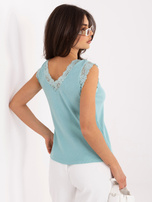 Miętowy bawełniany top na lato