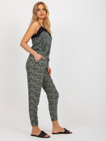 Hurt Khaki wiskozowe spodnie z materiału we wzory SUBLEVEL