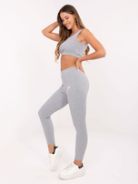 Szary sportowy komplet w prążek FOR FITNESS 