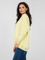Pastelowa żółta damska bluza bez kaptura BASIC FEEL GOOD 