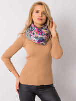 Jasna khaki chusta w kwiaty