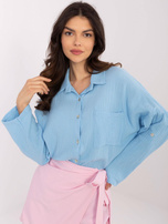 Hurt Jasnoniebieska muślinowa koszula z kołnierzykiem 