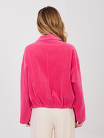 Fuksjowa sztruksowa kurtka z broszkami RUE PARIS 