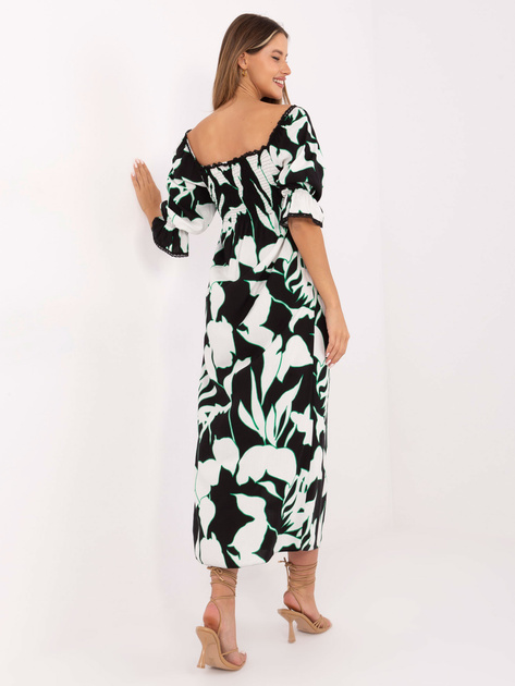 Czarno-biała letnia sukienka z printem