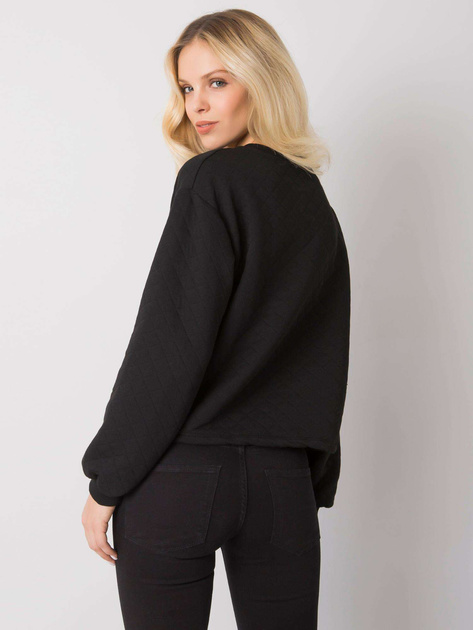 Czarna bluza pikowana bez kaptura Kerstine