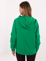 Zelena raztegljiva oversize bluza s kapuco.