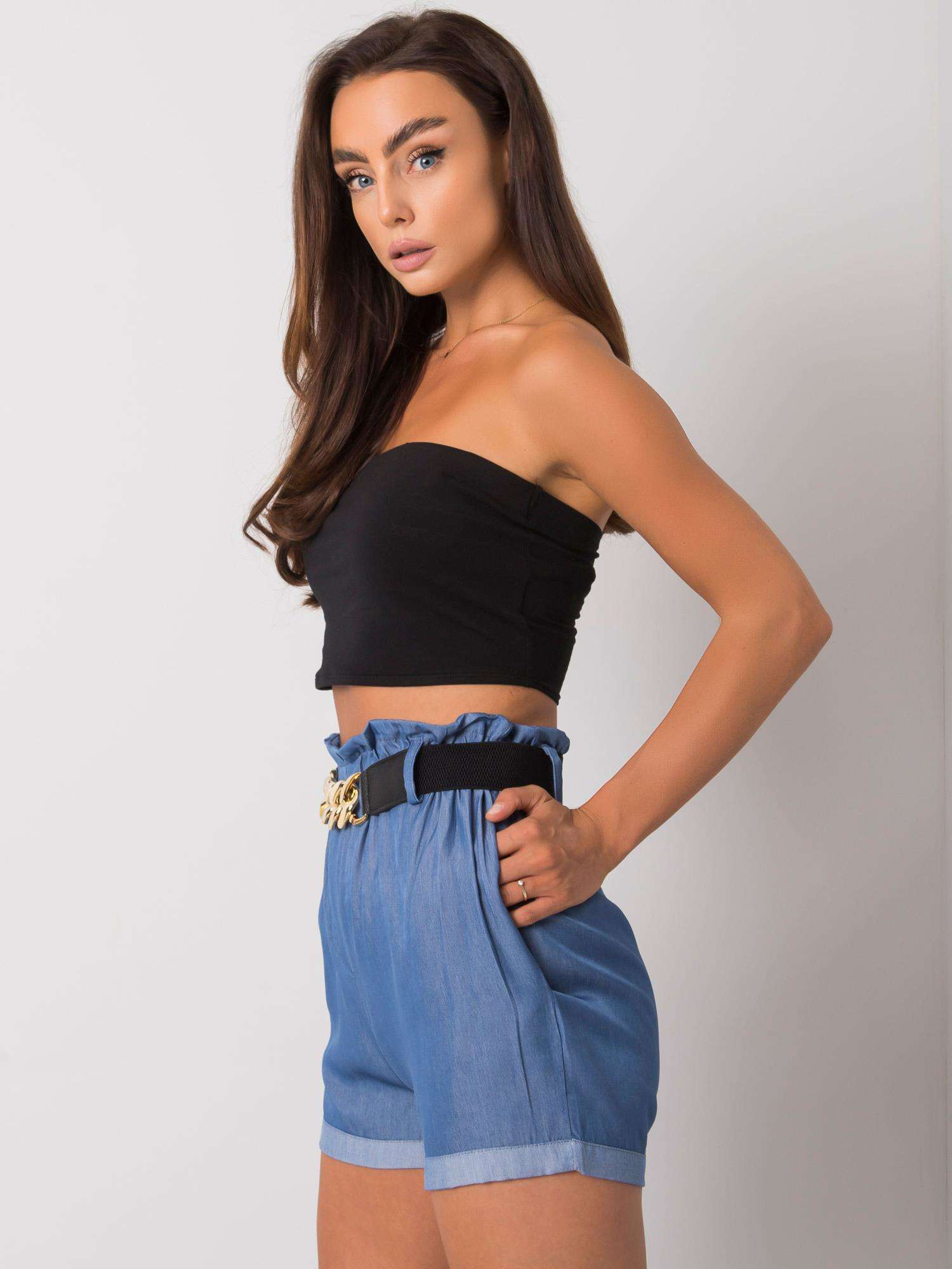 Blue shorts with stripe Marella