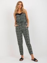 Hurt Khaki wiskozowe spodnie z materiału we wzory SUBLEVEL