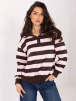 Light pink oversized sweatshirt without a hood.