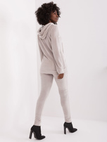 Hurt Szary komplet welurowy z bluzą rozpinaną 