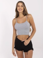 Szary melanżowy top na ramiączkach RUE PARIS 