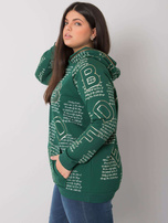 Dunkelgrüner Plus-Size-Pullover mit Applikation Adele.