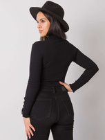 Czarna dopasowana bluzka z długim rękawem Marbella RUE PARIS