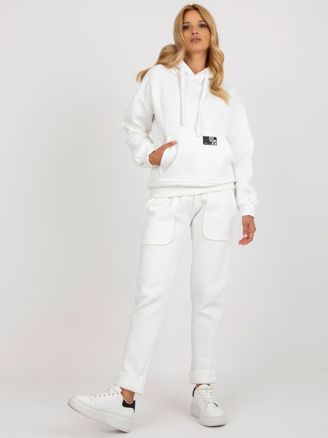 Hurt Ecru damski komplet dresowy z prostymi spodniami