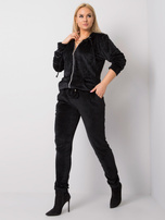 Czarny welurowy komplet plus size Michell