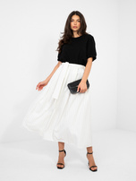 Ecru midi spódnica z kieszeniami 