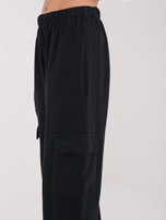 Czarne dresowe spodnie basic z kieszeniami