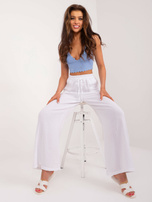 Hurtownia online Białe spodnie materiałowe z wysokim stanem