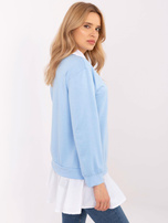 Hurt Jasnoniebieska damska bluzka 2w1 z koszulowa wstawką 