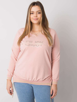 Brudnoróżowa bluzka plus size z aplikacją Lila