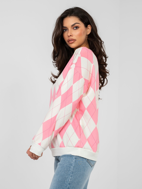 Różowa bluza oversize w geometryczne wzory