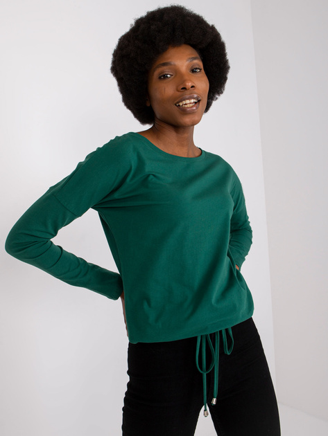 Ciemnozielona bluzka z długim rękawem Carla