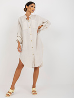 Hurt Jasnobeżowa sukienka szmizjerka oversize OCH BELLA