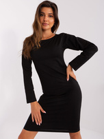 Hurt Czarna prosta sukienka dresowa z suwakiem 