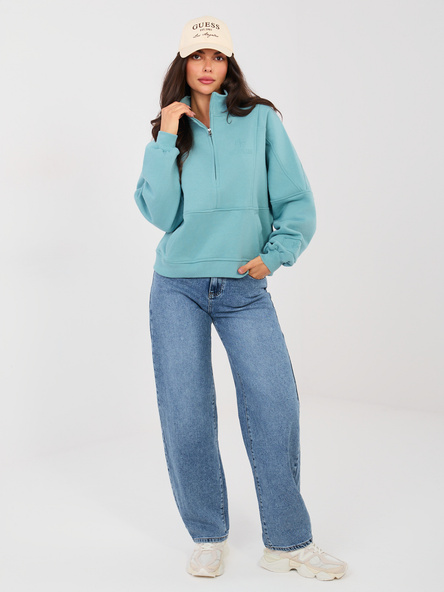 Ciemnoniebieskie damskie jeansy baloon