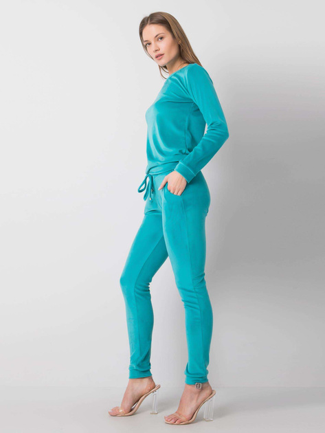 Turkusowy komplet welurowy Clarisa RUE PARIS