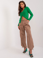 Hurt Jasnobrązowe spodnie typu cargo z bawełny SUBLEVEL