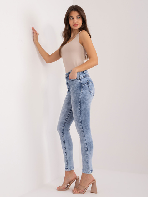 Hurtownia Niebieskie jeansy damskie skinny