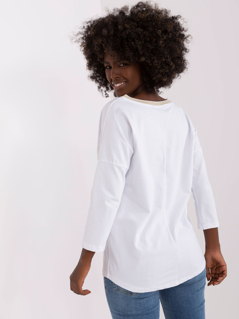 Hurt Biała bluzka oversize z dekoltem V RUE PARIS