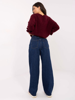 Tmavě modré dámské džíny wide leg SUBLEVEL.