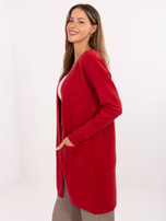 Czerwony kardigan z domieszką modalu