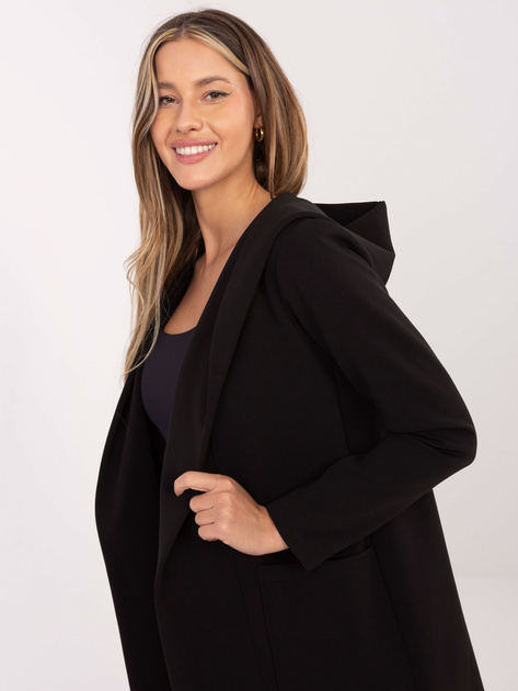 Czarna długa bluza z kapturem