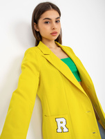 Hurtownia Żółta marynarka damska z naszywkami