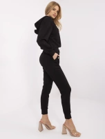 Czarny dwuczęściowy komplet ze spodniami 