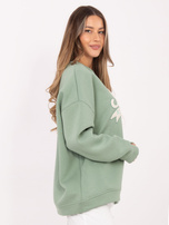 Pistacjowa damska bluza oversize z ociepleniem RUE PARIS 