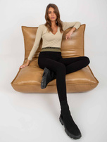 Hurtownia Czarne legginsy na co dzień z bawełny 